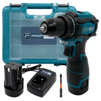 Акумуляторний шуруповерт PROFI-TEC PCD35168BL : з АКБ 2шт-16.8V 2.0 Ah, набір головок