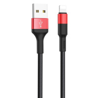 Кабель Hoco X26 USB to Lightning 1m black red