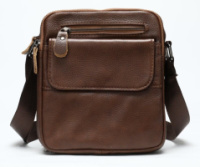 Сумка мужская зернистая Vintage 14703 Коричневая