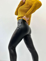 Утеплені трендові шкіряні легінси на флісі «Style» оптом