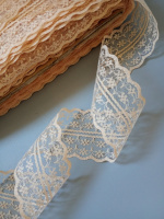 Кружево гипюр двустороннее 4 см телесное. Цена указана за 1 метр