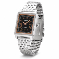 Жіночий годинник Casio LTP-B190D-1B у прямокутному корпусі з нержавіючої сталі