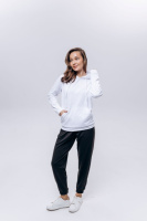 Худи жіноче (unisex) біле двохнитка
