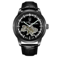Чоловічий механічний годинник Awarder 043 Де би не був Black-Black Automatic з сапфіровим склом