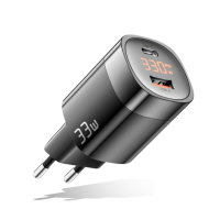 Зарядний пристрій Essager 33W JT-P18 GaN Type-C+USB EU black