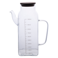 Емкость для масла и уксуса с бамбуковой крышкой 1 литр стеклянный чайник для оливкового, подсолнечного масла