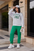 Спортивний жіночий костюм двонитка «Mason» | Батал | Розпродаж моделі Зелений, 50-52