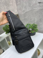 Чорна водовідштовхуюча чоловіча сумка-слінг з великою кількістю кишень (1809)