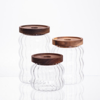 Набор банок для хранения 3 штуки с бамбуковыми крышками 400/600/800 мл 64486-14