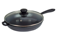 Сковорода чугунная 24 х 6см со стеклянной крышкой (Т202С3)