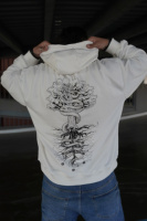 Худі біле з мерчем ДТФ (оверсайз) | 66-503