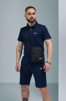 Комплект чоловічий Nike: поло синє + шорти сині + барсетка чорна (1587018965)