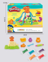 Тісто для ліплення XS 0880-2 (48) восьминіг, 5 кольорів тіста, форми, качалка, в коробці