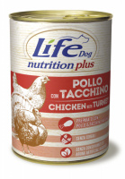 Консерва для собак LifeDog chicken with turkeyf 400g,ЛайфДог 400гр Курица с индейкой