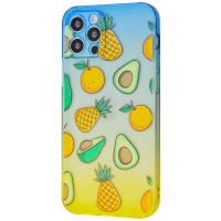 Чехол для Apple Iphone 12 Pro Max OK-118 сине-желтый Авокадо