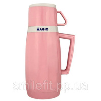 Термос Magio MG-1051P зі скляною колбою, Термос для питної води, термос для дому. Колір: рожевий