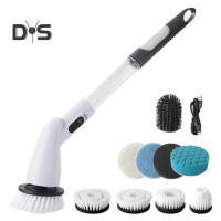 Электрический вращающийся скребок для душа, плитки для ванны, беспроводная щетка для чистки 8 насадок