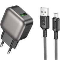 МЗП Borofone BAS52A Absolute QC3.0 18W (1USB-A) + кабель USB to MicroUSB