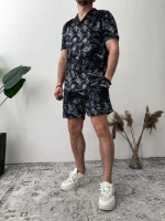 Пляжний костюм - темно-блакитний - 55-013