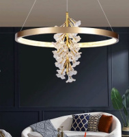 Светодиодная потолочная LED люстра D9001-600-k Золото 65-200х60х60 см.