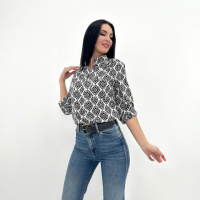 Жіноча блузка з принтом «Marocco» оптом | Норма і батал | Розпродаж моделі Білий, 42-44