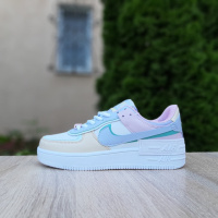 Nike Air Force 1 Shadow білі з пудрою з блакитним