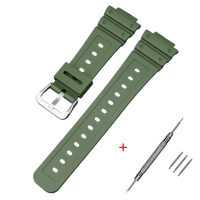 Ремінець для Casio G-Shock GA-2100/2110 Army Green SI полімерний зелений (1051-1146)