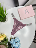 Женские кружевные стринги Victoria's Secret темно-розовый wu090