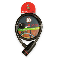 Замок велосипедный KIHUU LOCK 187, 15*65 тросовый, 2 ключа. Цвет: черный