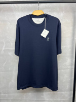Футболка синя Brunello Cucinelli Classic Logo Dark Blue f693