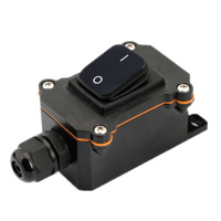 Выключатель наружного монтажа, черная кнопка, IP65, AC:110-250V, 20A, Black