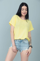 Літня блузка футболка вільного крою «Moment» оптом | Норма і батал 46-48, Жовтий