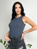 Майка жіноча рубчик «Effy» оптом | Батал 50-52, Графіт