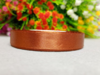 Атласная лента/ 1,2 см / 23 метра/  коричневый