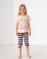 Комплект з капрі на дівчинку - котик    3-4, 5-6, 7-8 років