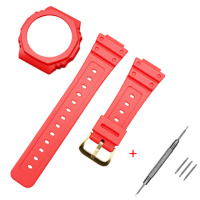 Комплект Casio accessories ремінець та безель для Casio G-Shock GA-2100 червоний каучук (1051-0816)