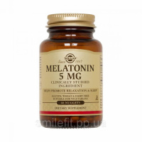 Мелатонін, 5 мг, Melatonin, Solgar, 60 жувальних таблеток