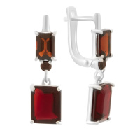 Серебряные серьги CatalogSilver с натуральным гранатом, гранатом nano (60002157)