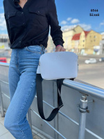 Білий — три окремих відділення на блискавці - стильний, жіночий, молодіжний та практичний клатч (0544)