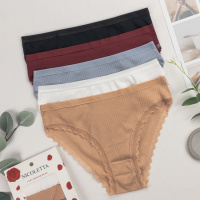 Жіночі бавовняні трусики в рубчик   S, M, L, XL       5 шт.