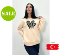 Базовий жіночий світшот «Be kind» Турція оптом | Батал| Розпродаж моделі