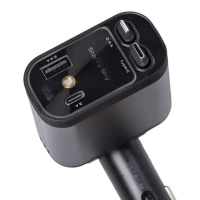 Автомобильное зарядное устройство LED-проекция, с быстрой зарядкой и выдвижными кабелями Apple Lightning/USB-С HP-B1