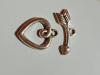 Замок «тогл» / размер 2  см/ цвет серебро