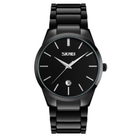 Чоловічий годинник Skmei 9140BK All Black класичний з металевим браслетом та датою