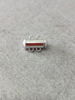 Замок магнитный. Размер - 6*15 мм. На 2 линии. Цвет - сталь