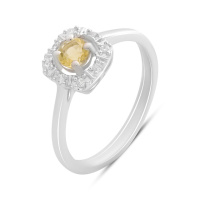 Серебряное кольцо CatalogSilver с цитрином nano 0.308ct, вес изделия 2,01 гр (2190059) 17.5 размер