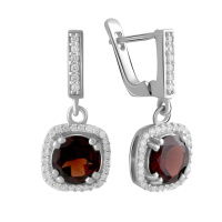 Серебряные серьги CatalogSilver с натуральным гранатом 6.323ct (2062684)