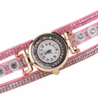 Женские часы браслет со стразами Розовый