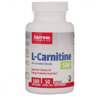 L-Карнитин 500, 500 Мг, L-Carnitine, Jarrow Formulas, 50 Вегетарианских Капсул