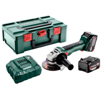 Акумуляторна болгарка Metabo W 18 L BL 9-125 : з АКБ 2шт-18В/4,0Аг (602374510)